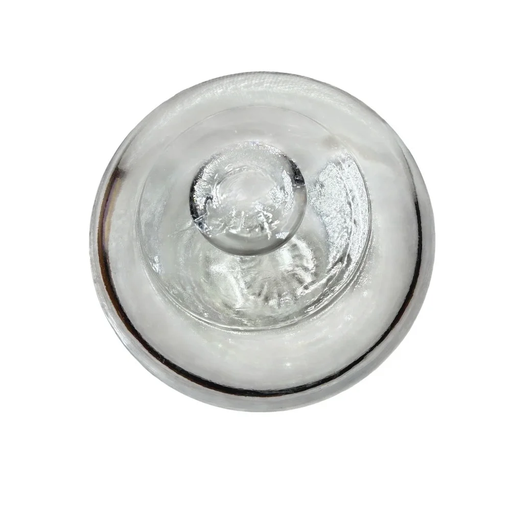 Vintage Clear Pressed Glass Mini Pedestal Cake Stand with Dome Lid 4.5 Inch